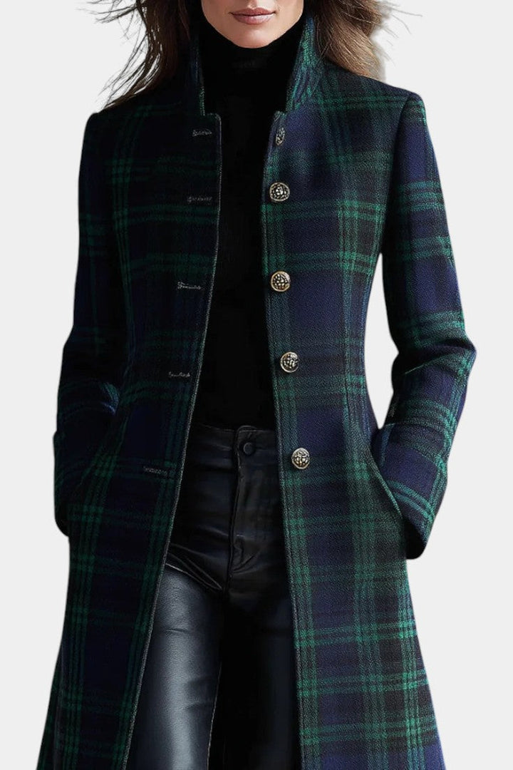 Sidonie blue green check coat – image 4