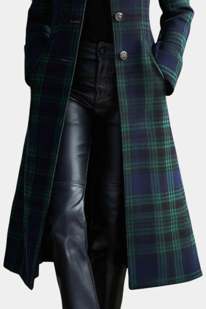 Sidonie blue green check coat – image 5