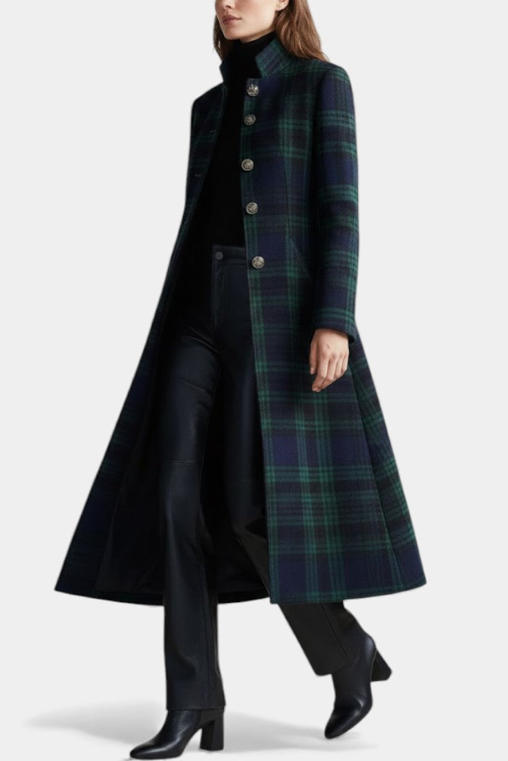 Sidonie blue green check coat – image 7