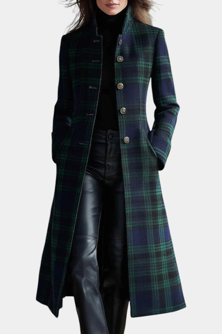 Sidonie blue green check coat – image 2