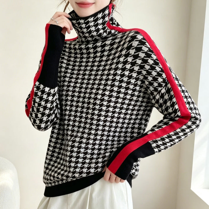 Odette | Elegant Roll Neck Jumper with Three Quarter Sleeves