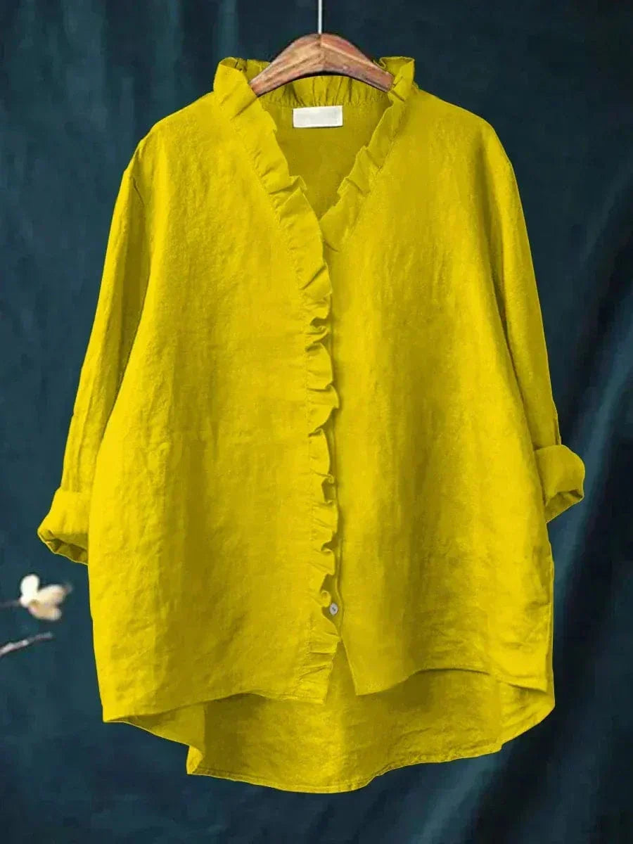 Benedetta ruffle neck high low blouse – image 3