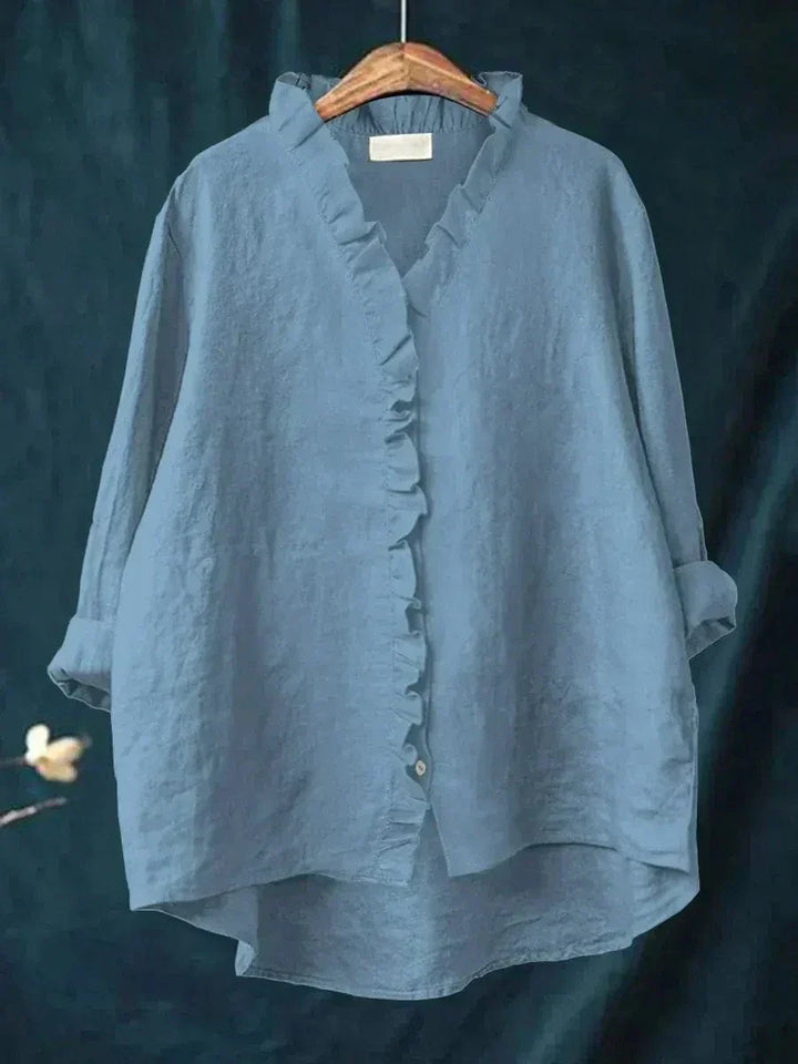 Benedetta ruffle neck high low blouse – image 4
