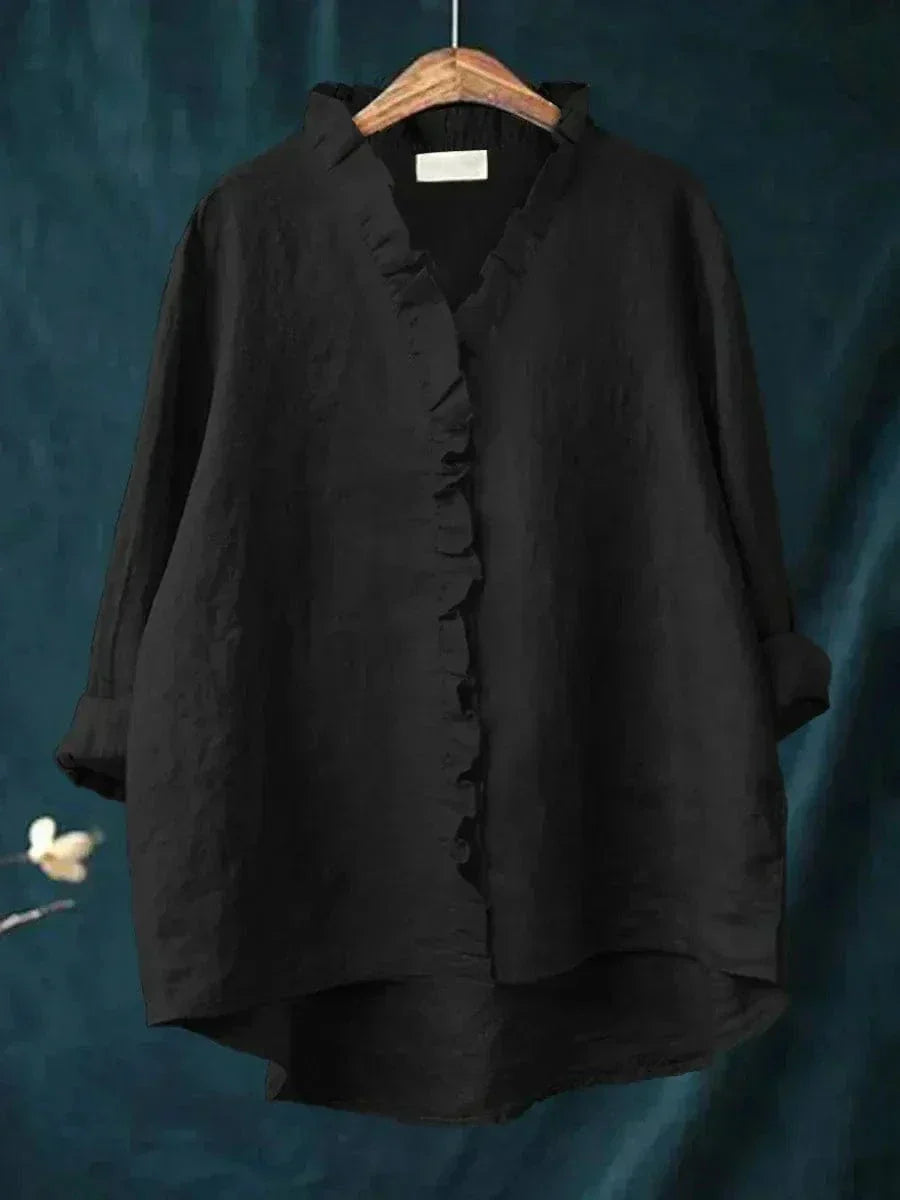 Benedetta ruffle neck high low blouse – image 5