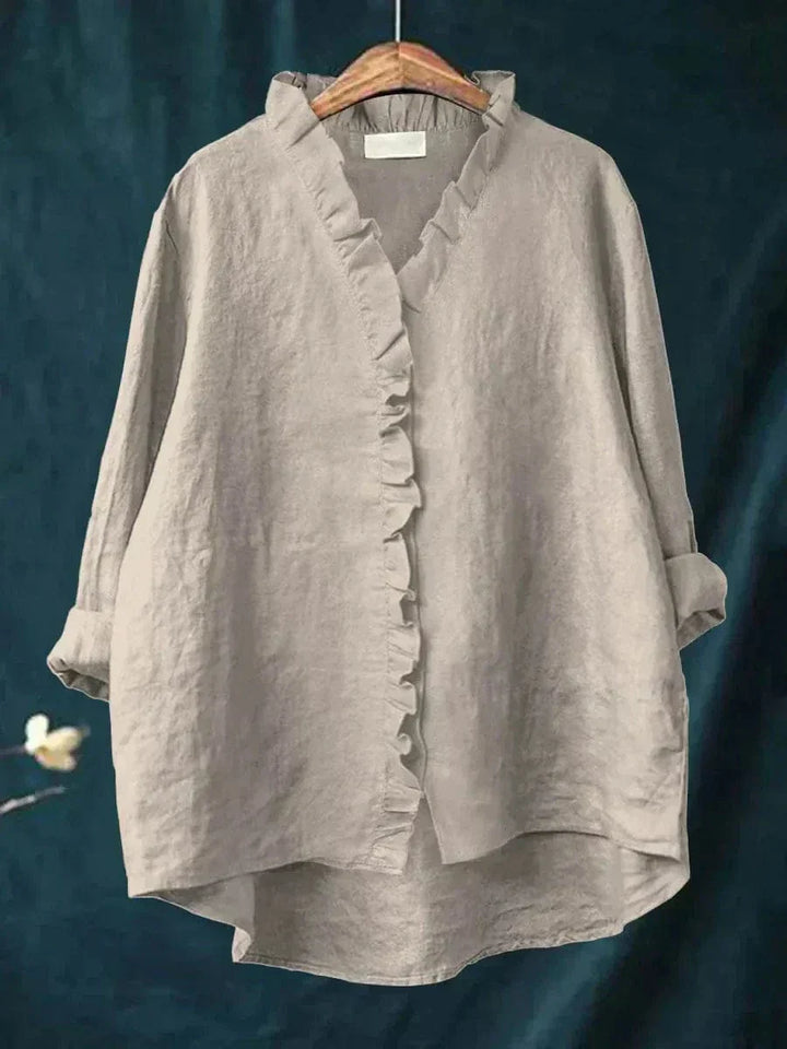 Benedetta ruffle neck high low blouse – image 6