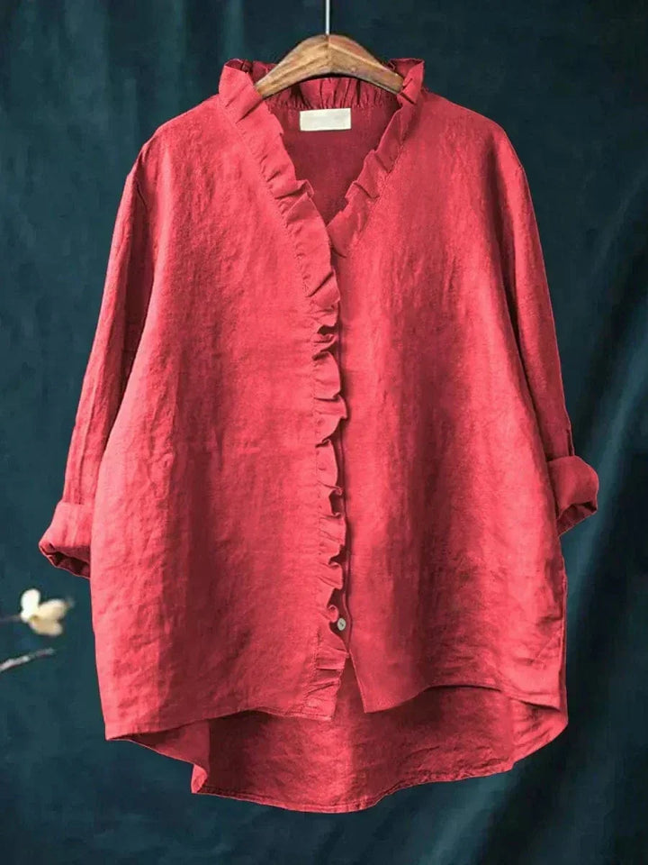 Benedetta ruffle neck high low blouse – image 7