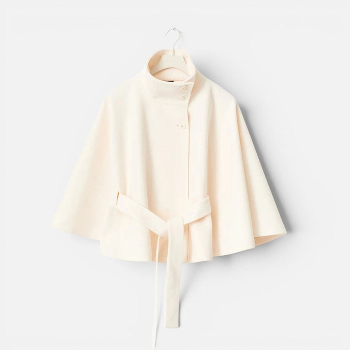 Randi wool blend cape coat with high collar