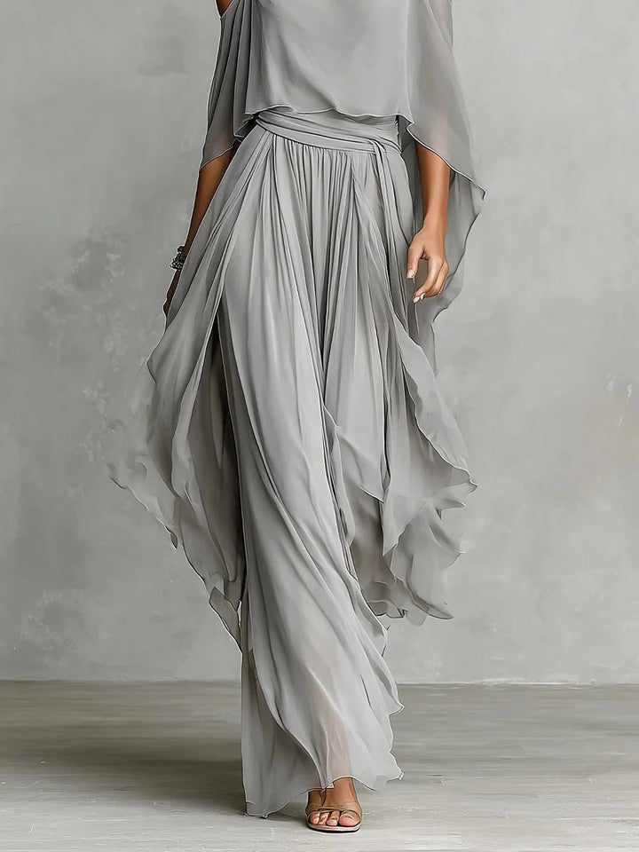 Roselyn chiffon off shoulder wide leg set – image 6