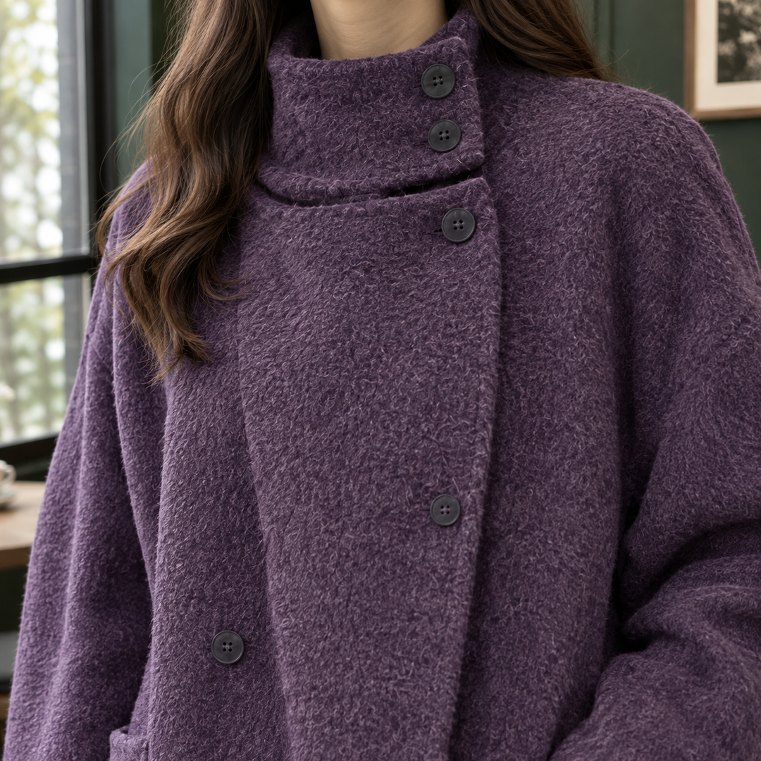 Hawys belted stand collar longline coat – image 2