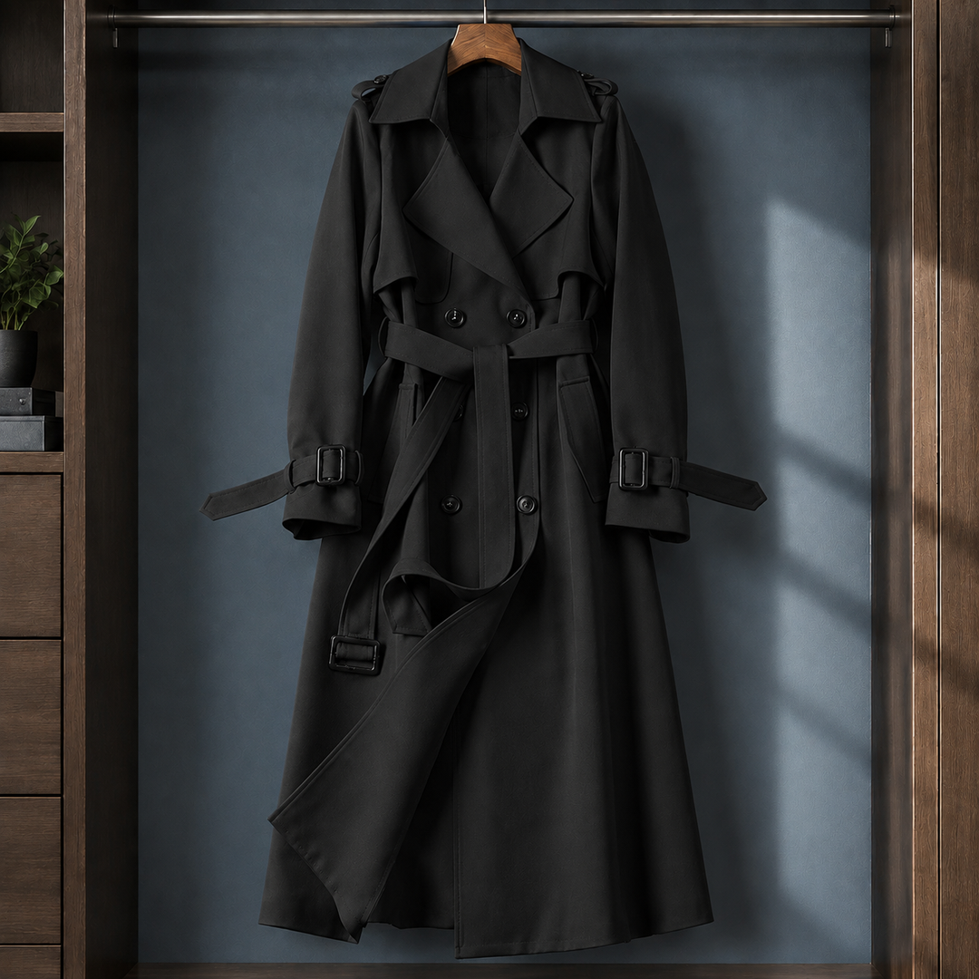 Maelys belted double breasted flared trench coat – image 3