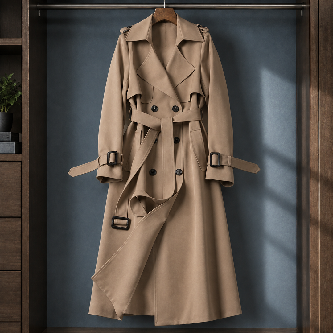 Maelys belted double breasted flared trench coat – image 5