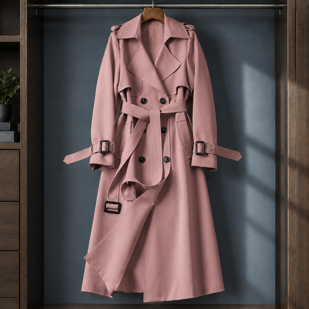 Maelys belted double breasted flared trench coat – image 6