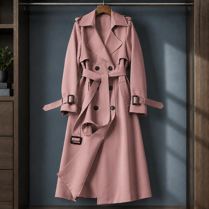 Maelys belted double breasted flared trench coat – image 6