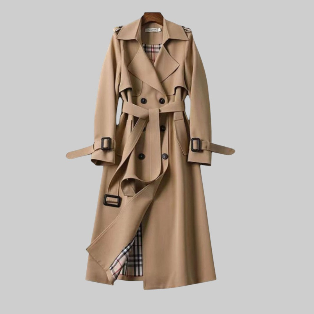 Tegwen longline double breasted trench coat