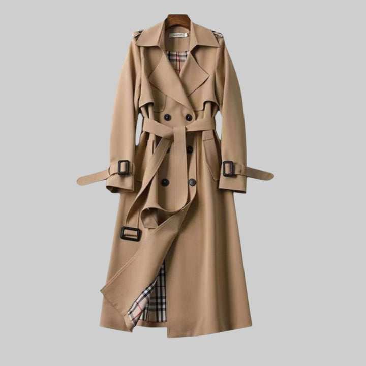 Tegwen longline double breasted trench coat