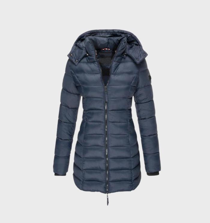 Faith long lined coat with hood – image 2