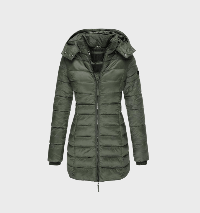 Faith long lined coat with hood – image 3