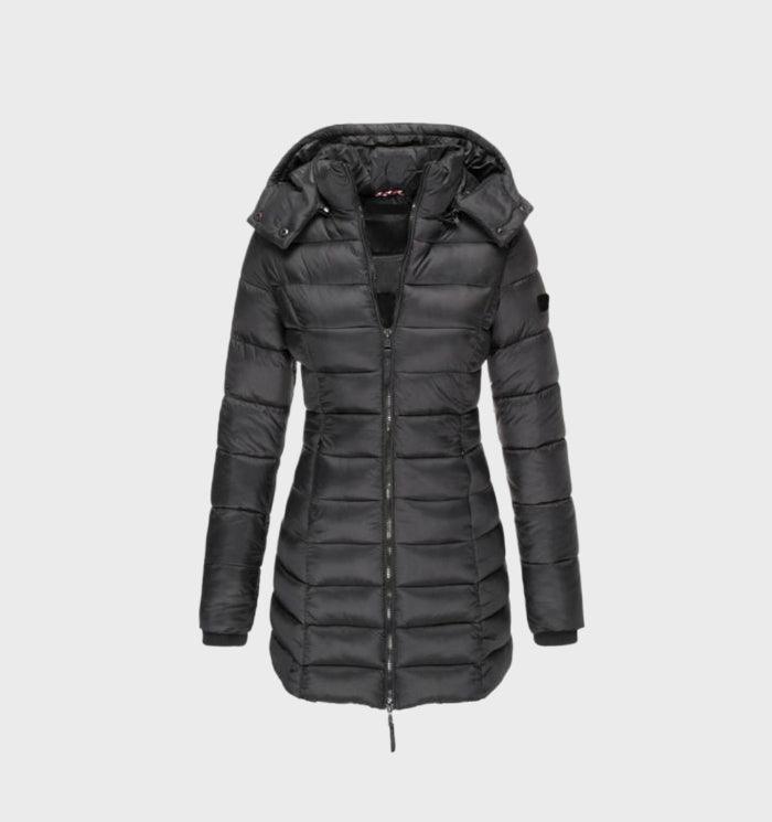 Faith long lined coat with hood