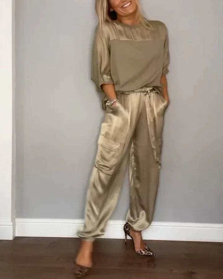 Arianwen two piece satin pyjama set