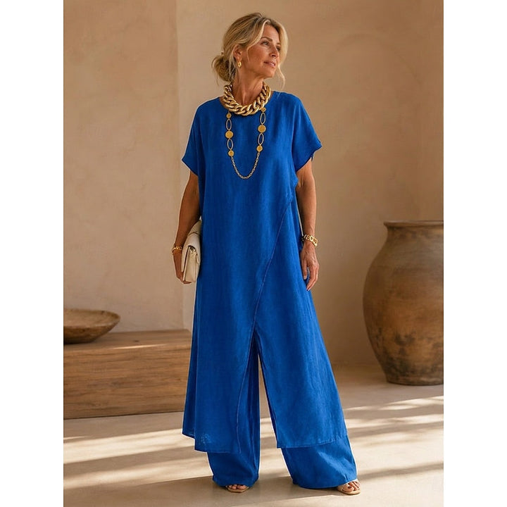 Kassia long tunic and wide leg trouser co ord set – image 4