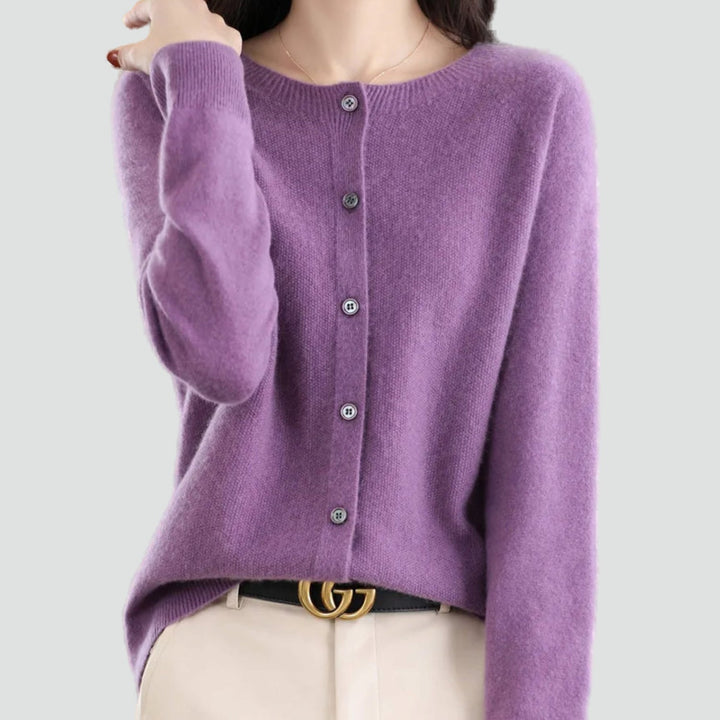 Florence merino cashmere cardigan in mauve