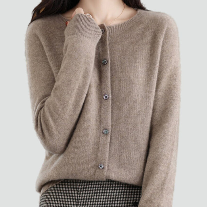 Florence merino cashmere cardigan in brown