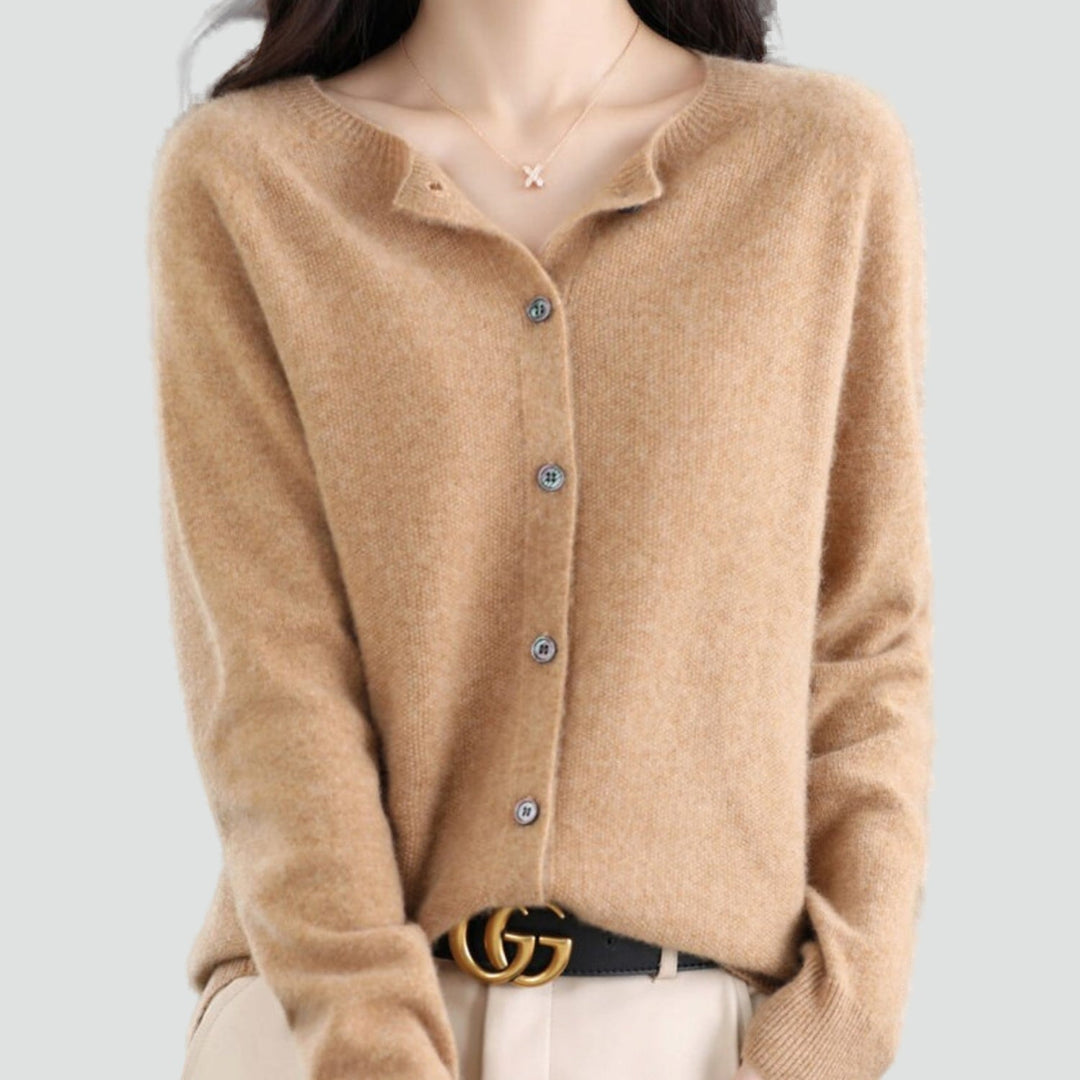 Florence merino cashmere cardigan in dark green