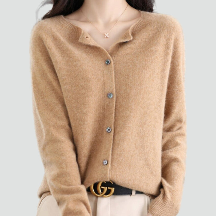 Florence merino cashmere cardigan in dark green