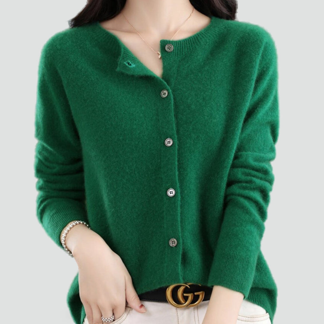 Florence merino cashmere cardigan in light green