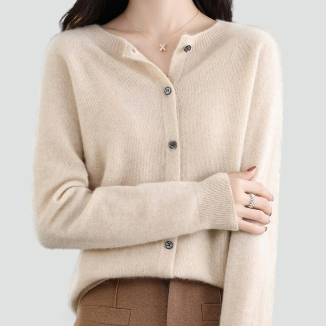 Florence merino cashmere cardigan, back view