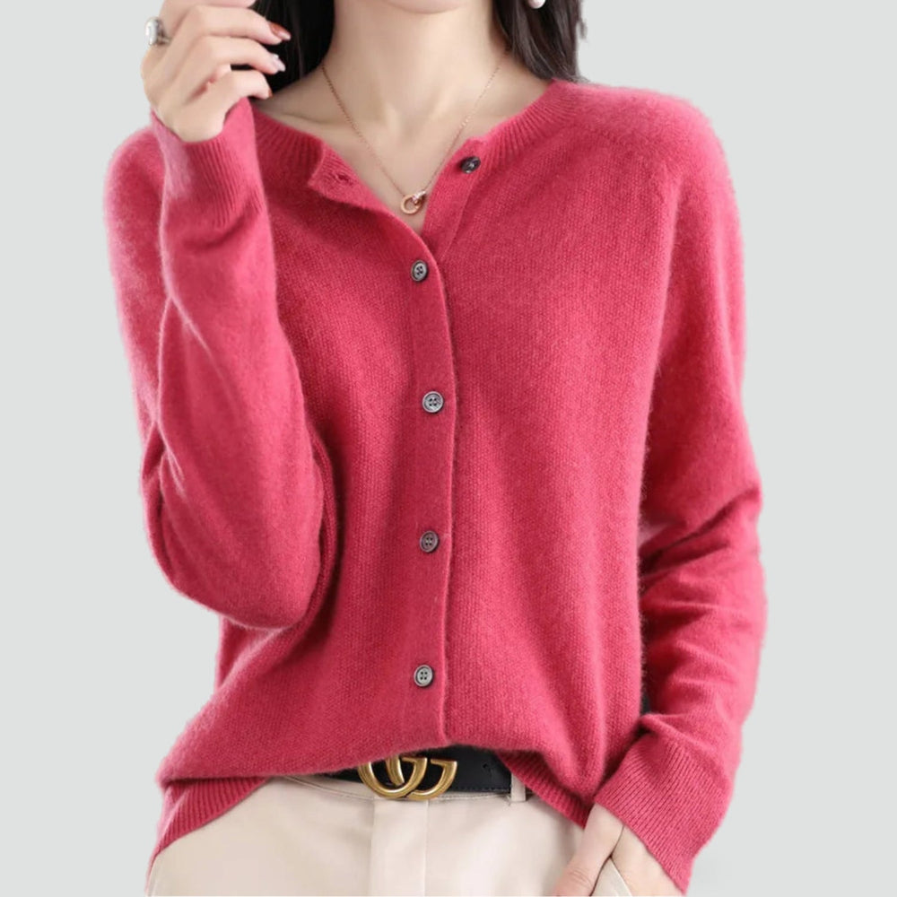 Florence merino cashmere cardigan in dark pink