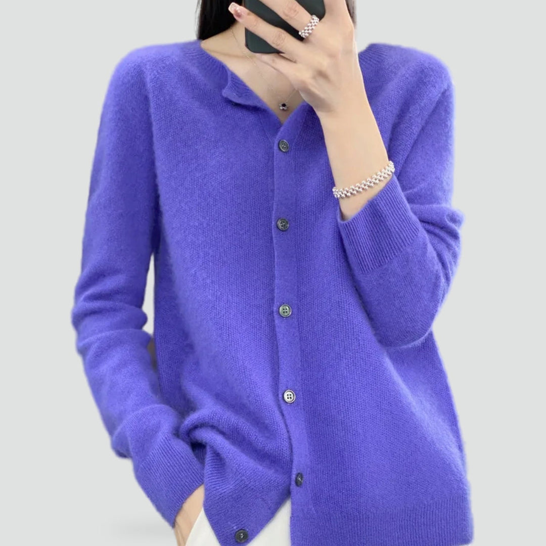 Florence merino cashmere cardigan in dark blue