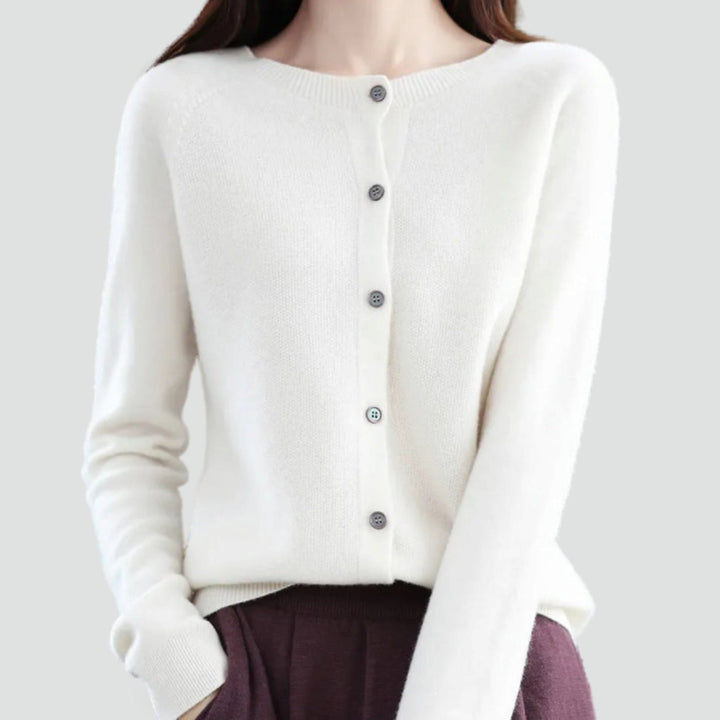 Florence merino cashmere cardigan in white
