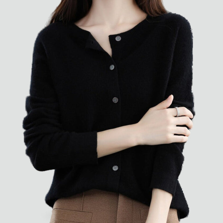 Florence merino cashmere cardigan in black