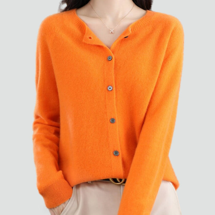 Florence merino cashmere cardigan in orange