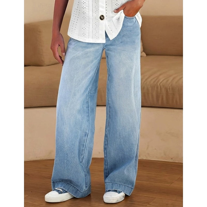 Lorna | Elegant High Waist Wide Leg Jeans