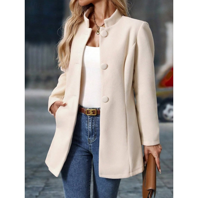 Millie short coat with stand collar – image 2
