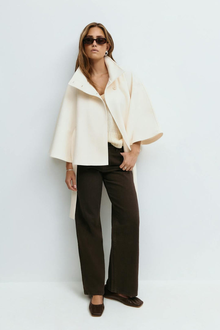 Delphine wrap blazer jacket in brown