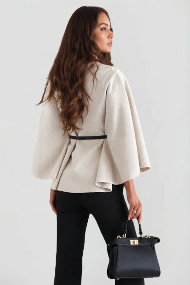 Ottilie belted cape coat, styled view
