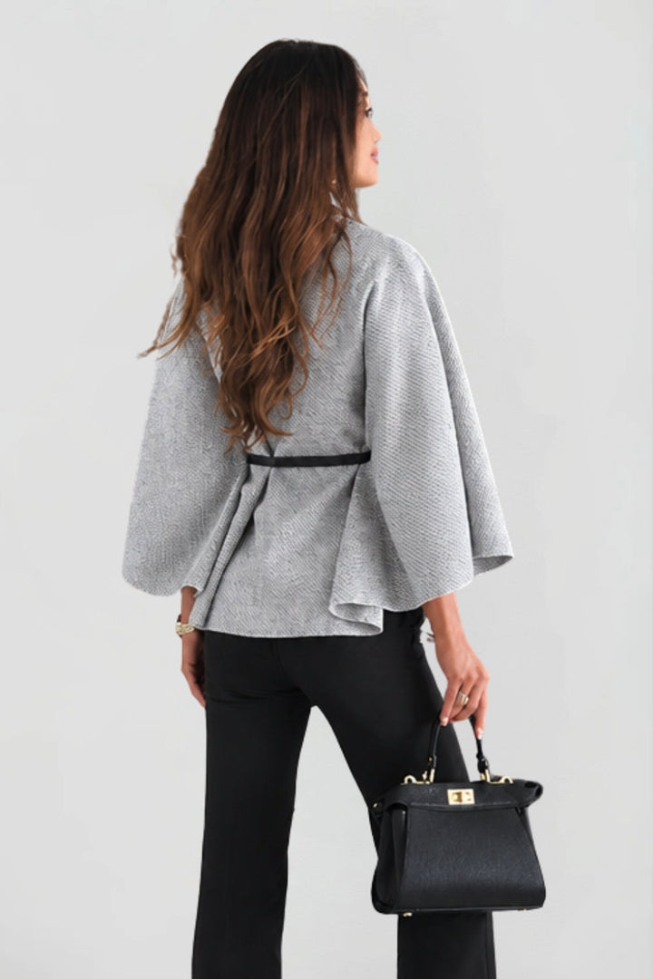 Ottilie belted cape coat, front view