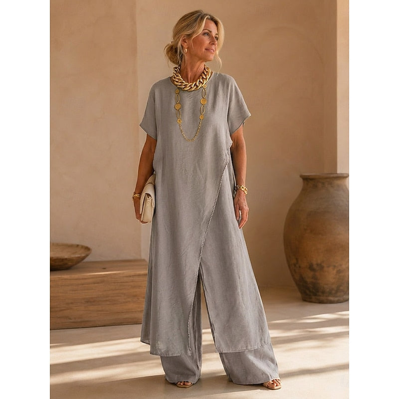 Kassia long tunic and wide leg trouser co ord set – image 7