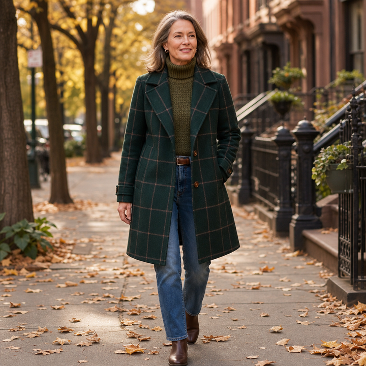 Imelda Elegant Oversized Plaid Wool Look Coat - image 2