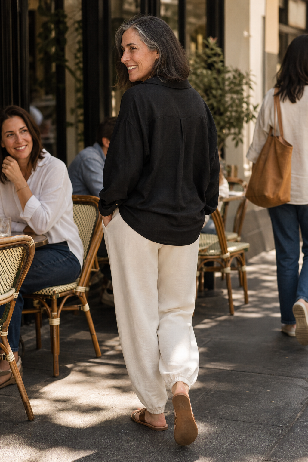 Valerie relaxed shirt and wide leg trousers set – image 2