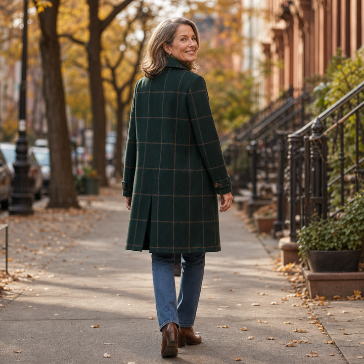 Imelda Elegant Oversized Plaid Wool Look Coat - image 4