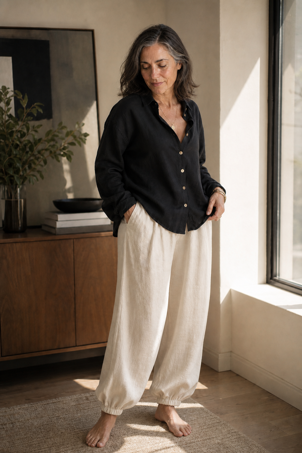 Valerie relaxed shirt and wide leg trousers set – image 4