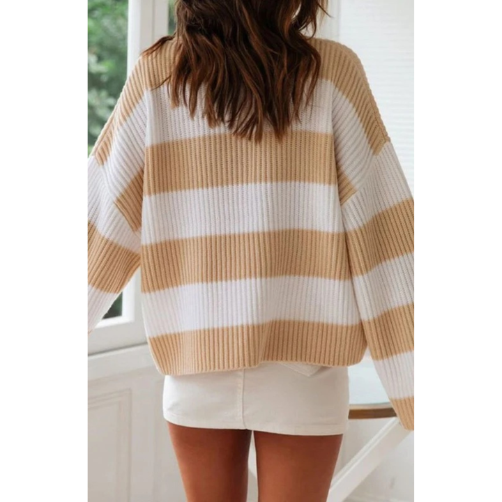 Luise oversized striped knit jumper in black