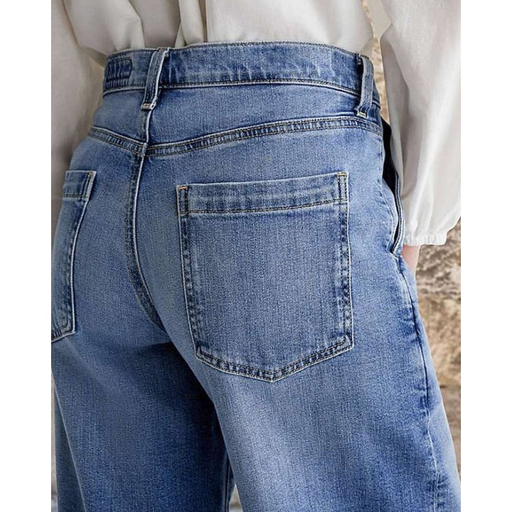 Marianne | Elegant Mid Rise Wide Leg Jeans