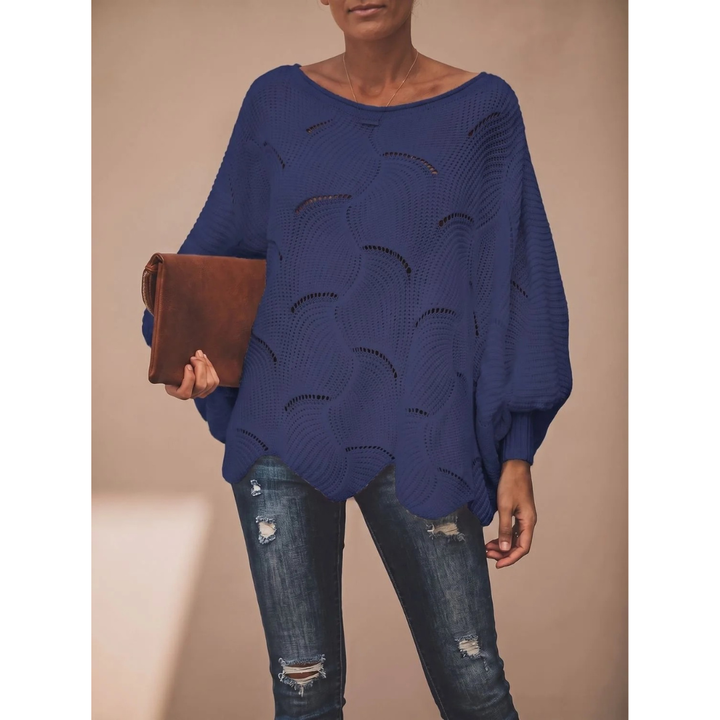 Mariella patterned knit jumper in blue