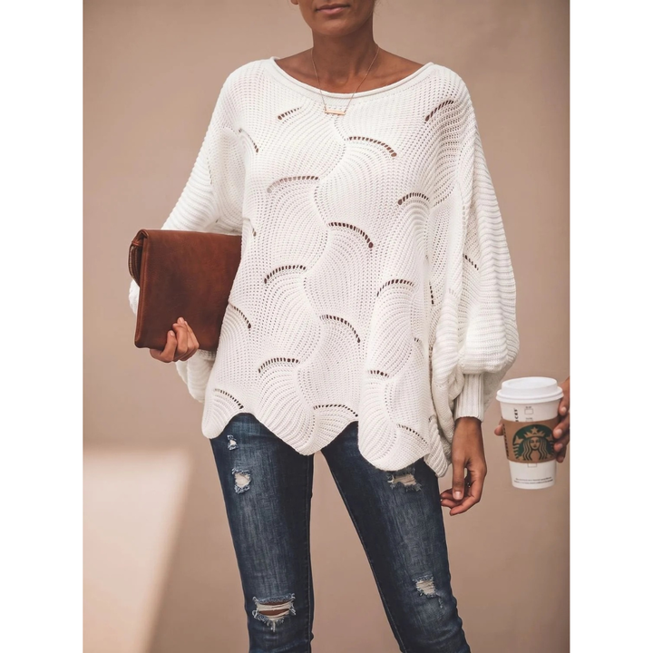 Mariella patterned knit jumper in grey