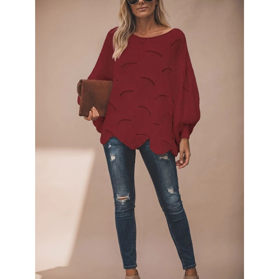 Mariella patterned knit jumper, front view